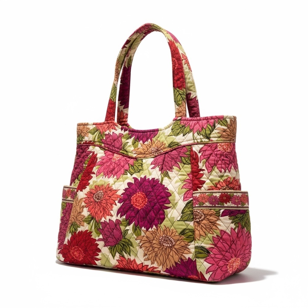 Vera Bradley tote bag in the now retired "Hello Dahlia" floral pattern - Picture 5 of 7